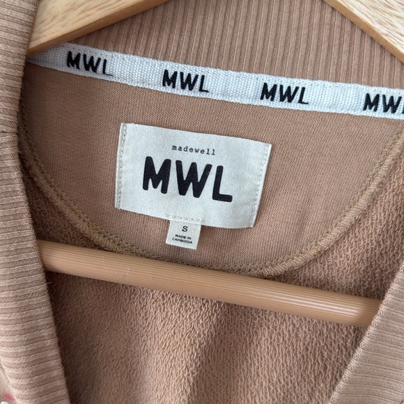 NWT Madewell MWL cropped camel floral sweatshirt small - Picture 4 of 5
